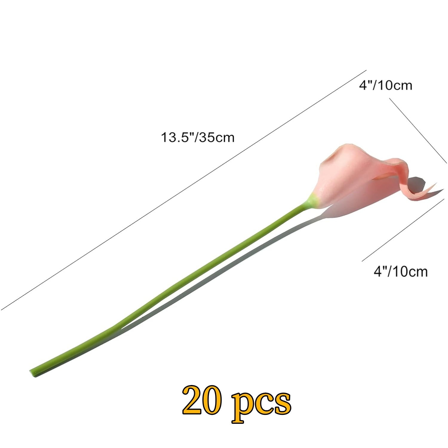 20 Pcs Artificial Calla Lily Flower,Bridal Bouquets,Fake Latex Flowers for Wedding Mother's Day Easter Christmas Home Party Decor (Pink)