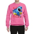 thumbnail image 2 of Shark Ocean Wild Predator Unisex Crewneck Graphic Sweatshirt, Neon Pink, Small, 2 of 3