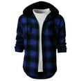 thumbnail image 3 of H2H Mens Casual Button Down Long Sleeve Plaid Shirts Hoodie BLUE US XL/Asia 2XL (CMOJA0105), 3 of 5