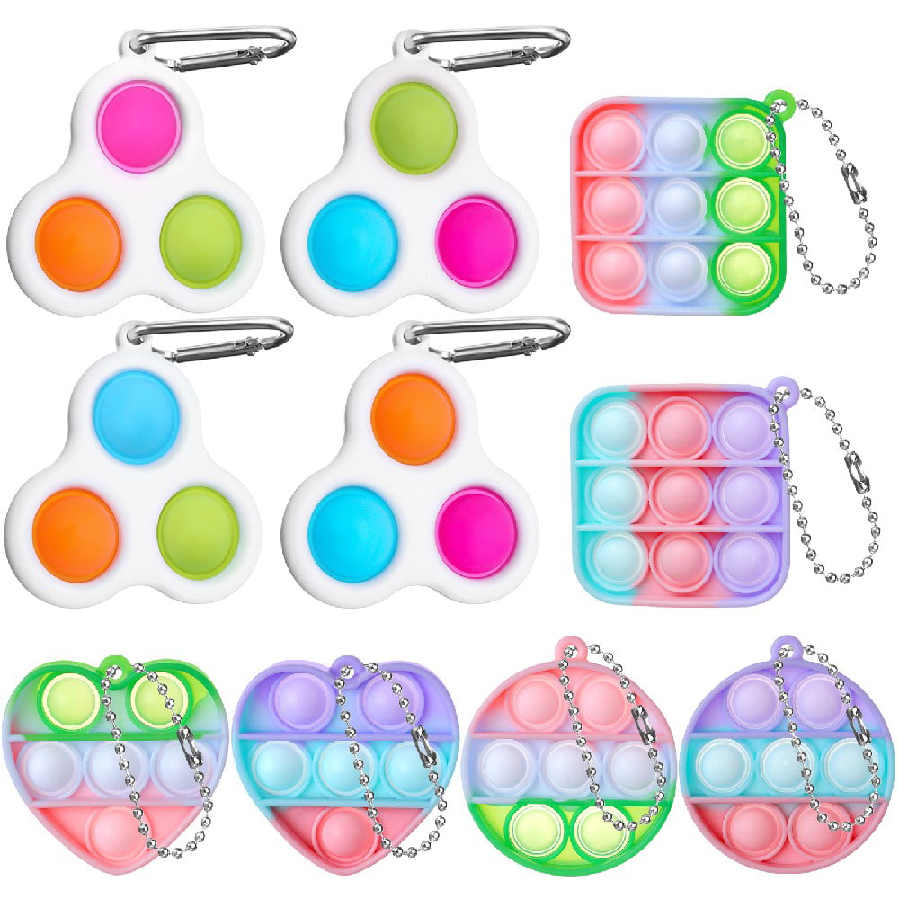 Details about   Mini Push Pop it Bubble Simple Dimple Fidget Toy Stress Relief Toys Keychain USA 