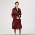 thumbnail image 6 of Kureaily Male Robe Satin Bathrobe With Shorts Set Pajamas Silky Kimono Robe Mens Sets Loungewea, 6 of 7