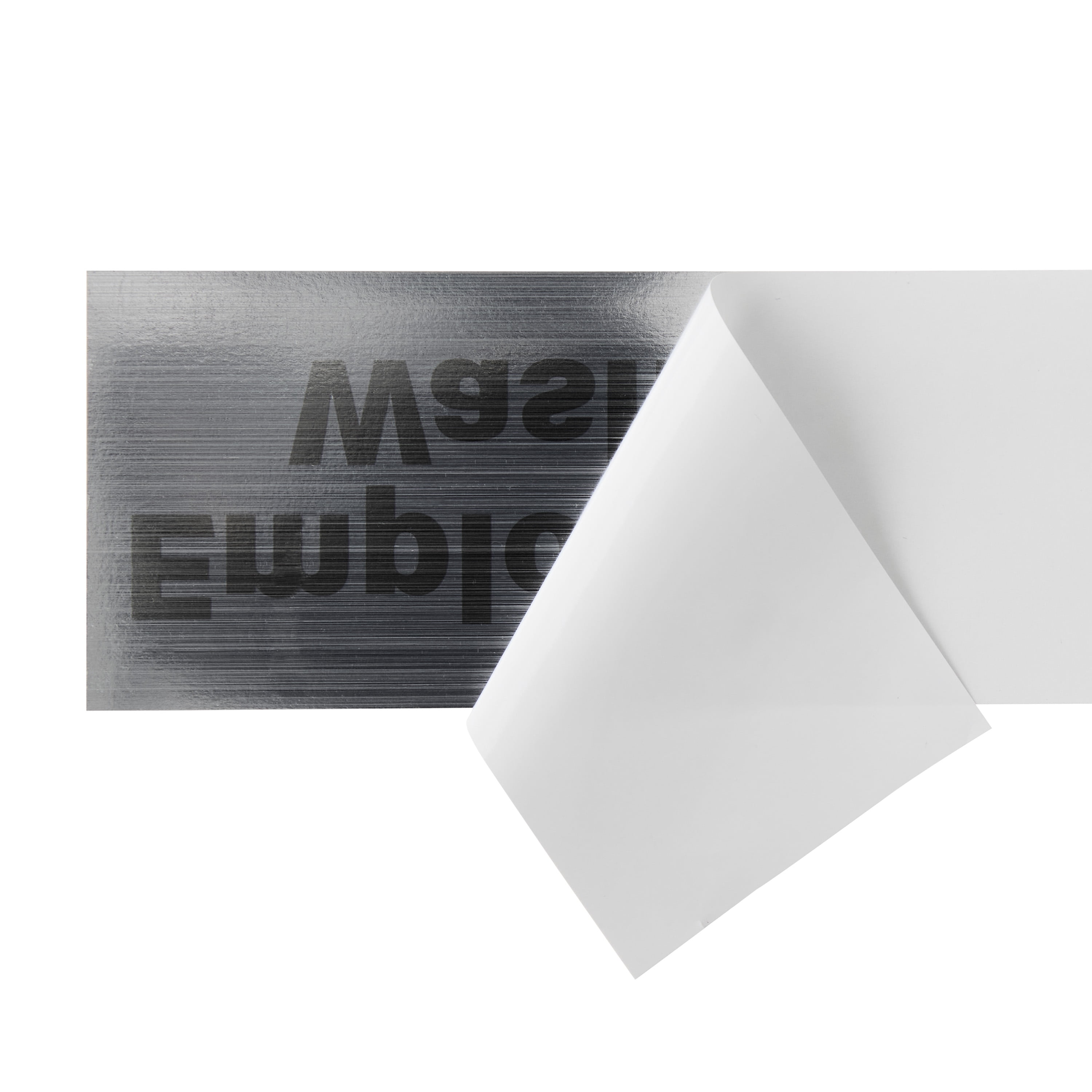 (4 pack) Pen+Gear Employee Must Wash Hands Sign, 2x8 inch , Silver, Adhesive Back for Easy Mounting
