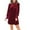 Red, variant on HJYCHN Elegant Women's Casual Knee Length Dress Solid Color Loose Fit Straight Leg Comfortable Daywear Flowy Tunic Style Versatile Outfit Red L