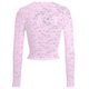 thumbnail image 4 of MHFRRA Top Sexy de Encaje Transparente de Manga Larga con Diseño Calado y Lazo Frontal para Mujer Rosa, 4 of 4