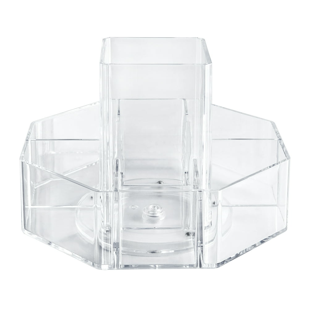 Mainstays Circular Multi Compartment Plastic Rotating Organizer, Clear