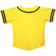 thumbnail image 2 of DIGITMON Kids Baseball Jersey Button Down Premium Two-Striped Sleeve T Shirts Uniform Yellow Black for 6y Toddlers, 2 of 4