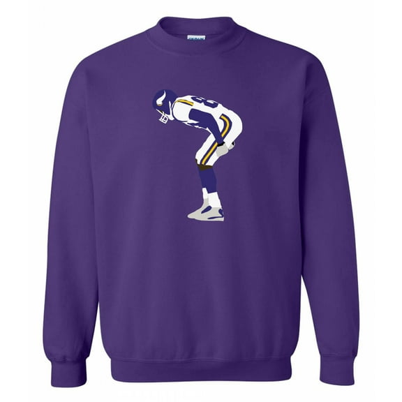 Purple Randy Moss Vikings Mooning Crew Neck Sweatshirt ADULT