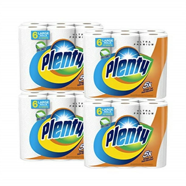 PLENTY Ultra Premium Full Sheet Paper Towels, White, 15 Total Rolls