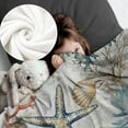thumbnail image 5 of Seagrass Shell Blanket for Kids Women Men, Flannel Seagrass Shell Blankets Gifts, Seagrass Shell Throw Blanket for Sofa Couch Bed Living Room Soft Warm Cozy Seagrass Shell Decor 50" x 60", 5 of 7