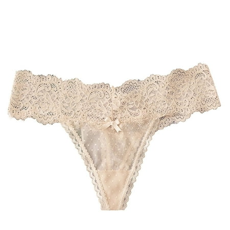 Xiaoxatg Sexy Panties for Women Women s Sexy Lace Transparent Thong Low Waist Sexy Underwear Thong Underwear Womens Silk Lingerie