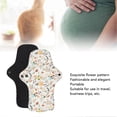 thumbnail image 3 of 5pcs Washable Breathable Menstrual Pad Flower Pattern Super Absorbent Reusable Cotton Sanitary Pad Panty Liners L, 3 of 4