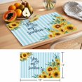 thumbnail image 6 of Spring Sunflower Placemats Set of 4, You Are My Sunshine Leaf Blue Striped Non-Slip Place Mats Washable Table Mats for Kitchen Dining Table Decorations Indoor/Outdoor, 6 of 9