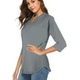 thumbnail image 2 of CEASIKERY Women's Blouse;3/4 Sleeve Tops;V Neck Casual Tunic;Loose Shirt, 2 of 13