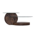 thumbnail image 2 of ivinta Round Coffee Table, Modern Center Table for Living Room,42" W×31" D×17" H (Rustic Brown+Glass), 2 of 9