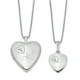 thumbnail image 1 of 925 Sterling Silver Diamond Heart 18 Inch Mom Locket Necklace 14 Pendant Set Charm, 1 of 7