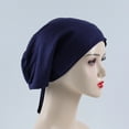 thumbnail image 1 of Women's Muslim Elastic Band Ethnic Hijab Solid Color Adjustable Small Cap Tube Cap Wrapped Turban Cap Lace Up, 1 of 3