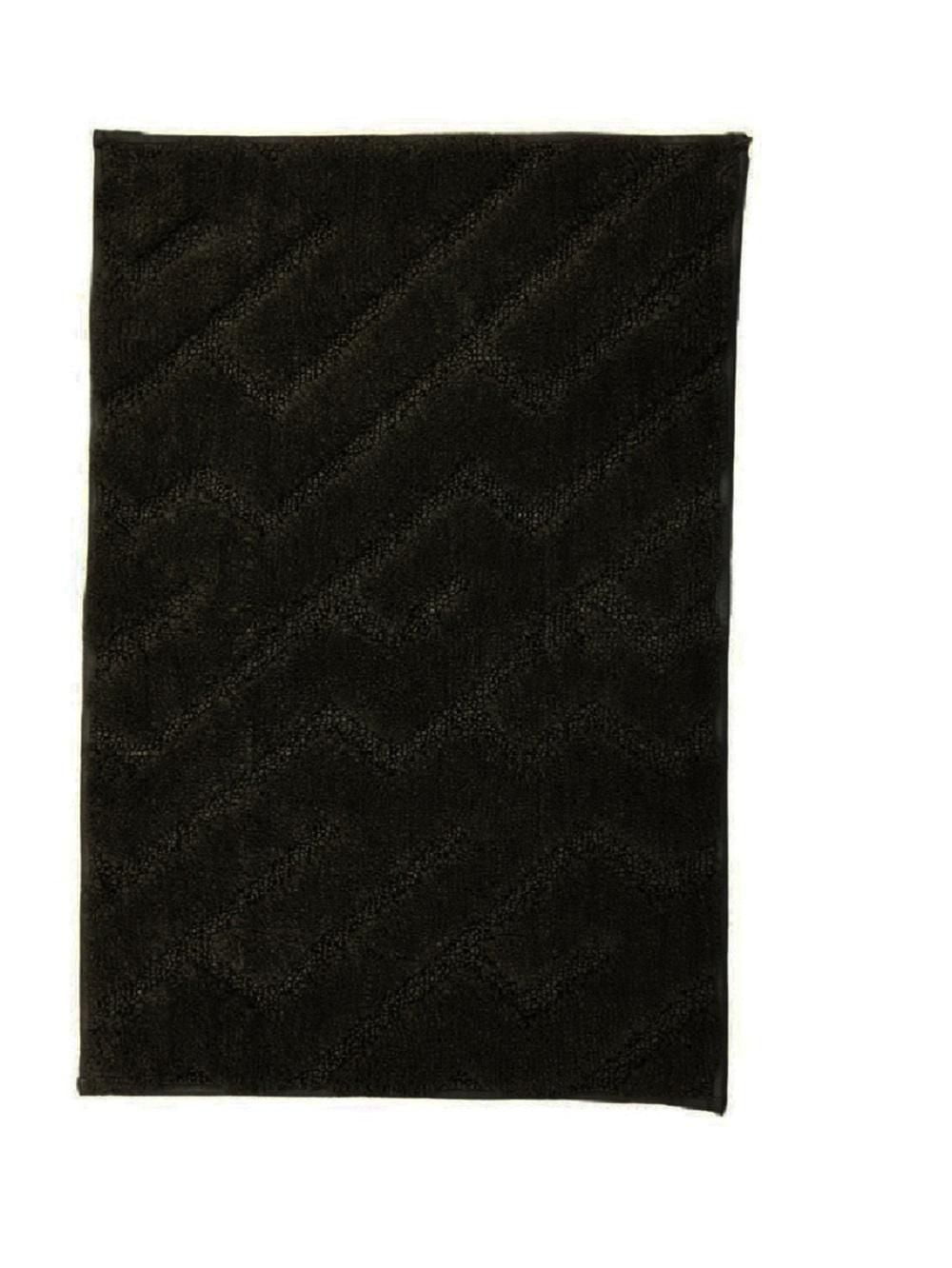 Home Decor Inc. Naples Microfiber Bathmat – 20" x 30", Black, Soft, Absorbent & Non-Slip, Kids & Family-Friendly