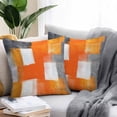 thumbnail image 2 of Graffiti Art Outdoor Pillow Covers Pack of 2 Abstract Gary Orange Color Stitching Waterproof Throw Pillow Covers Decorative Cushion Cases for Patio Garden Tent Balcony Couch 20x20 inch, 2 of 8