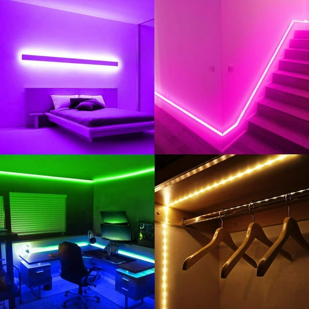 Daybetter RGB LED Strip Lights with Remote Changing for Bedroom,Party,TV,DIY Decor - Walmart.com