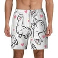 thumbnail image 2 of Picia Alpacas and Hearts pattern Mens Swim Trunks with Compression Liner Stretch Beach Shorts Quick Dry with Zipper Pockets No-Chafing Board Shorts-3X-Large, 2 of 9