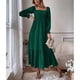 thumbnail image 4 of Vestido Maxi De Mujer, Vestido Maxi De Cuello Cuadrado Temperamento De Cintura Alta Color Puro Para Fiesta, 4 of 8