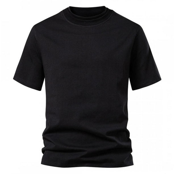 Camisetas de Manga Larga para Hombre Mezcla de Algodón Camiseta de Tamaño Grande de Ajuste Suelto, Camiseta Casual de Color Sólido con Cuello de Montones