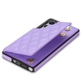 thumbnail image 5 of Wallet Cover for Samsung Galaxy S24 Ultra, with Wrist Strap Card Holder Magnetic Snap Back PU Leather Credit Card Slots Stand Classic Phone Case Cover for Samsung Galaxy S24 Ultra, Purple, 5 of 9