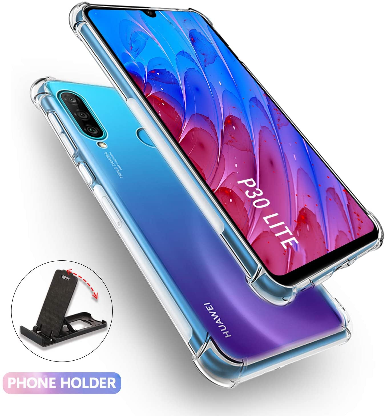 SCL Crystal Clear Case for Huawei P30 Lite, Soft Flexible Silicone Gel