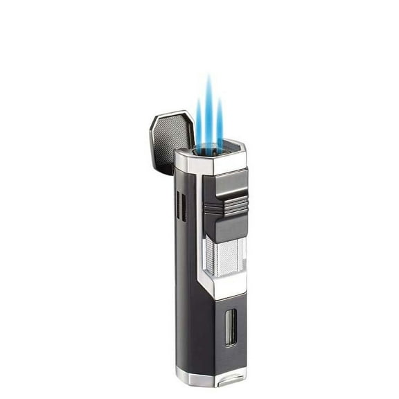 Visol Andes Black & Silver Triple Torch Cigar Lighter