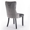 thumbnail image 6 of Miniyam Dining Chair Set of 2, High-end Tufted Contemporary PU and Velvet Upholstered, Black+Gray, 6 of 8