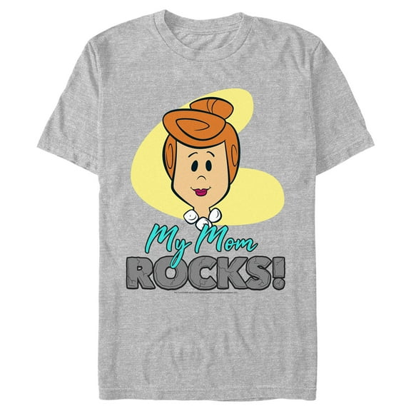 Men's Flintstones My Mom Rocks  Graphic Tee Athletic Heather Medium