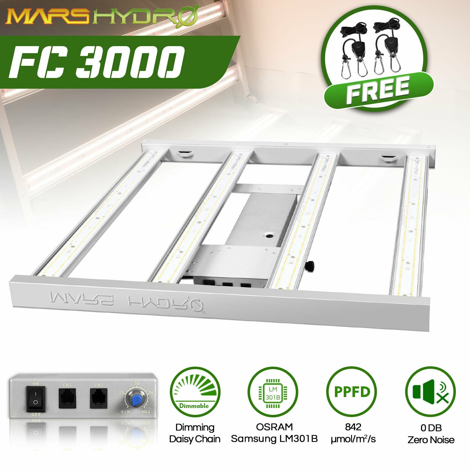 Mars Hydro Fc 3000 Led Grow Light Full Spectrum Samsung Lm301d For Indoor Flower Walmart Com Walmart Com