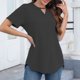 thumbnail image 1 of Fiudx Tops para Mujer Blusa de Manga Corta con Cuello Redondo y Color Sólido a La Moda para Mujer, 1 of 7