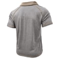thumbnail image 5 of Men's Collared Polo Shirt Short Sleeve Contrast Trim & Pocket Casual T-Shirt Stylish & Breathable For Spring And Summer Daily Wear Tops,Light Gray,XXL, 5 of 5