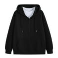 thumbnail image 4 of Plus Size Casual Lightweight Full-Zip Coat with Drawstring Hoodie for Everyday and Wear, 4 of 4