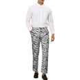 thumbnail image 2 of INSPIRE CHIC Printed Pants for Men's Straight Fit Leopard Printed Trousers 30 Black White, 2 of 5