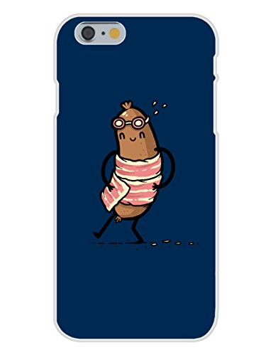 Apple iPhone 6 Custom Case White Plastic Snap On "Bacon Towel" Meat Wrapped... by