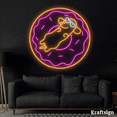 thumbnail image 4 of Craftnamesign Dog On Donut Neon Sign, Donut Shop Decor, Bakery Wall Art, 4 of 4