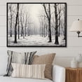 thumbnail image 1 of Designart Trees Oversized framed wall art decor, Tree black framed wall art, Grey Forest Woods , Grey Traditional black framed wall art, 32x16 inches black frame, 1 of 5