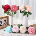 thumbnail image 1 of Ramo de rosas artificiales de seda de un solo tallo, realista, para bodas, fiestas, hogar, hotel, jardín, decoración floral., 1 of 8