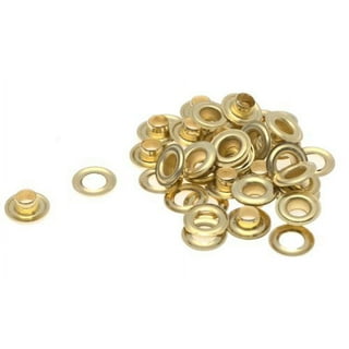 Uxcell 10.5 x 6 x 7mm Alloy Grommets Eyelets with Washers Brass Tone 100  Set 