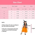 thumbnail image 4 of 3-7T Girls Pumpkin Witch Dress Halloween Costume Set with Hat Fancy-Dress, 4 of 7