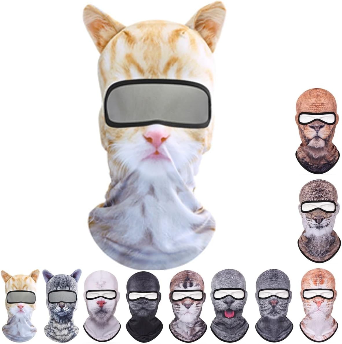 3D Cat Ski Balaclava Sheisty Face Mask with Ears,for Music Festivals,Raves,Ski,Halloween,Party Outdoor Activities