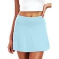 thumbnail image 4 of Cadmus Womens Pleated Tennis Golf Skorts High Waisted with Pockets Inner Shorts for Workout Pickleball,Light Blue,M, 4 of 7