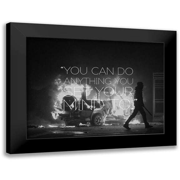 ArtsyQuotes 14x12 Black Modern Framed Museum Art Print Titled - Eminem Quote: You Can Do Anything