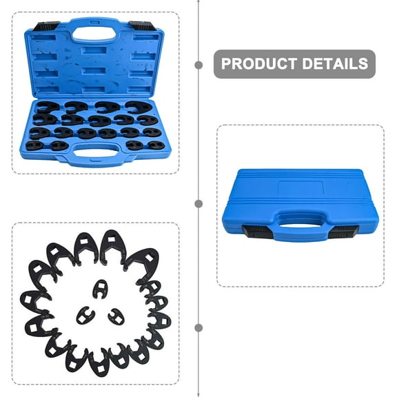 Industrial Grade Crowfoot Flare Nut Wrench Set 19 Sizes 8 32mm 3/8 and 1/2 Drive Heat Treated Chrome Moly Steel, A