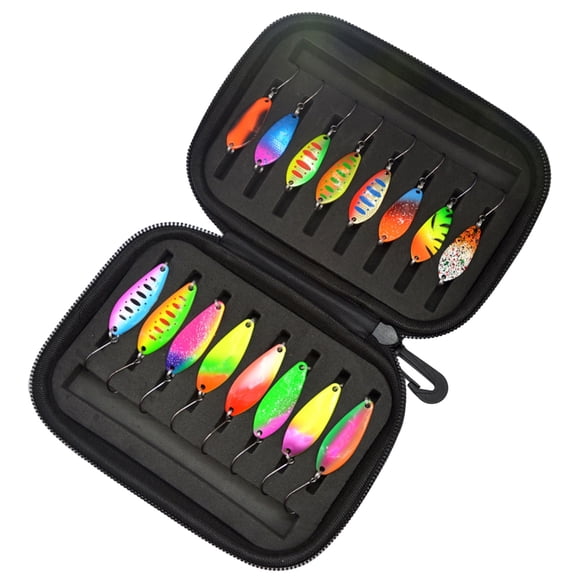 16Pcs Trout Fishing Spoon Lures Set with Hook Trout Lures Hard Metal Baits
