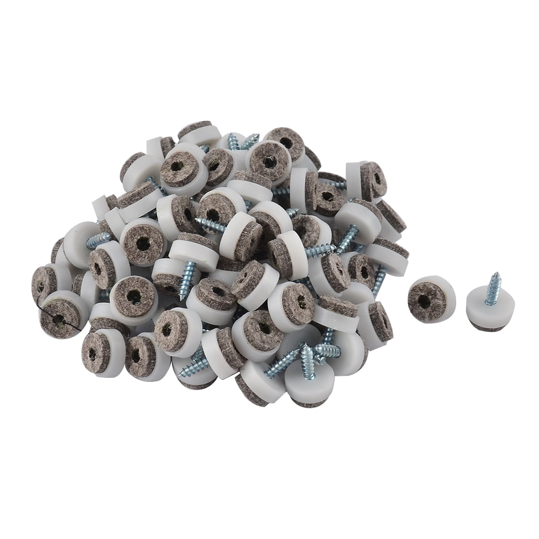 Unique Bargains Furniture Table Chair Leg Nonslip Screw Floor Felt Pad Nail Protector 100pcs