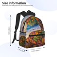 thumbnail image 4 of Lsque Colorful Maple Leaf Beach Turtle Classic Casual Backpack - Large Capacity Water-Resistant Backpack for School, Work, Travel, and Outdoor Activities, 4 of 8