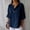 *Navy, variant on ClodeEU Women's Linen Blend V Neck 3/4 Sleeve T-Shirt,Loose Fit Casual Top Green,Womens Plus XXXXL